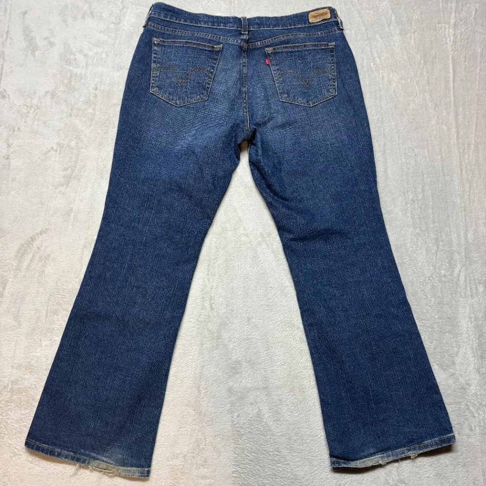 Levi's 515 Boot Cut Denim Jeans‎ Women Size 14 S/C Dark Wash 36x30 Wide Leg